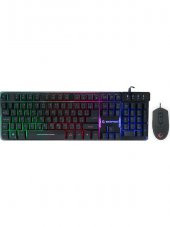 Rampage KM-RX9 Siyah USB Gökkuşağı Zemin Aydınlatmalı Croatian Layout Oyuncu Klavye Mouse Set - 5
