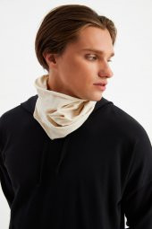 Bej Erkek 4 fonksiyonlu Koruyucu  Pamuklu, Esnek, Terletmez, Bandana, Boyunluk, Buff, Maske - 4