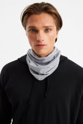 Açık Gri Erkek 4 fonksiyonlu Koruyucu Pamuklu, Esnek, Terletmez, Bandana, Boyunluk, Buff, Maske - 8