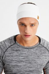 Beyaz Erkek Pamuklu Termal, Kaymaz, Terletmez, Ultra Hafif, Spor Saç Bandı Bandana Buff - 1