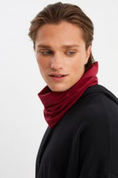 Bordo Erkek 4 fonksiyonlu Koruyucu Pamuklu, Esnek, Terletmez, Bandana, Boyunluk, Buff, Maske - 4