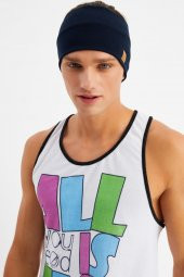 Lacivert Erkek Pamuklu Kaşkorse, Kaymaz, Terletmez, Ultra Hafif, Spor Saç Bandı Bandana Buff - 2