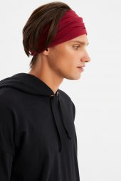 Bordo Erkek 4 fonksiyonlu Koruyucu Pamuklu, Esnek, Terletmez, Bandana, Boyunluk, Buff, Maske - 6