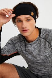 Siyah Erkek Pamuklu Kaşkorse, Kaymaz, Terletmez, Ultra Hafif, Spor Saç Bandı Bandana Buff - 1