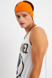 Turuncu Erkek Pamuklu Kaşkorse, Kaymaz, Terletmez, Ultra Hafif, Spor Saç Bandı Bandana Buff - 1
