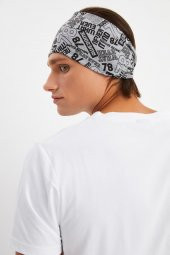 Gri Erkek Pamuklu Penye, Kaymaz, Ultra Hafif, Spor Geniş Saç Bandı Bandana Buff - 4
