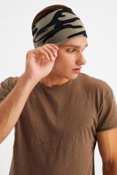 Kamuflaj Erkek Pamuklu Penye, Kaymaz, Ultra Hafif, Spor Geniş Saç Bandı Bandana Buff - 2