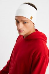 Beyaz Erkek Pamuklu Kaşkorse, Kaymaz, Terletmez, Ultra Hafif, Spor Saç Bandı Bandana Buff - 3