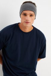 Füme Erkek Pamuklu Penye, Kaymaz, Ultra Hafif, Spor Geniş Saç Bandı Bandana Buff - 1