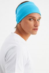 Aqua Erkek Pamuklu Penye, Kaymaz, Ultra Hafif, Spor Geniş Saç Bandı Bandana Buff - 1