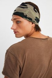 Kamuflaj Erkek Pamuklu Penye, Kaymaz, Ultra Hafif, Spor Geniş Saç Bandı Bandana Buff - 5
