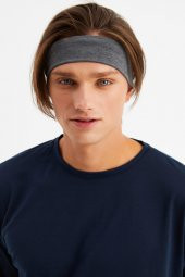 Füme Erkek Pamuklu Penye, Kaymaz, Terletmez, Ultra Hafif, Spor Saç Bandı Bandana - 1
