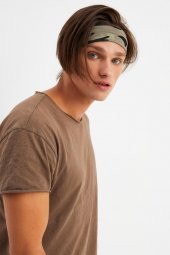 Kamuflaj Erkek Pamuklu Penye, Kaymaz, Terletmez, Ultra Hafif, Spor Saç Bandı Bandana - 6