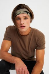 Kamuflaj Erkek Pamuklu Penye, Kaymaz, Terletmez, Ultra Hafif, Spor Saç Bandı Bandana - 7