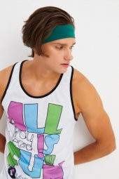 Zümrüt Yeşil Erkek Pamuklu Penye, Kaymaz, Terletmez, Ultra Hafif, Spor Saç Bandı Bandana - 1