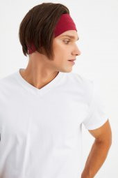 Bordo Erkek Pamuklu Penye, Kaymaz, Terletmez, Ultra Hafif, Spor Saç Bandı Bandana - 7