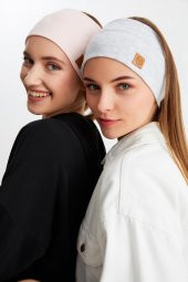 Pudra-Melanj 2'li Pamuklu Kaşkorse, Kaymaz, Terletmez, Ultra Hafif, Spor Saç Bandı Bandana Buff thumbnail 1