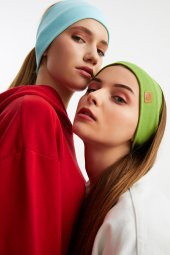 Aqua-Çimen Yeşil 2'li Pamuklu Kaşkorse, Kaymaz, Terletmez, Ultra Hafif, Spor Saç Bandı Bandana Buff - 2