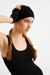 Siyah-Beyaz 2^li Pamuklu Kaşkorse, Kaymaz, Terletmez, Ultra Hafif, Spor Saç Bandı Bandana Buff - 8