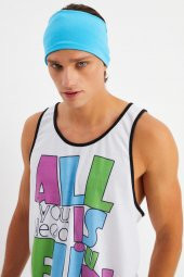 Yeşil-Aqua 2'li ÇİFT TARAFLI kullanım alternatifli, Pamuklu Penye, Kaymaz, Hafif, Spor Saç Bandı Bandana thumbnail 8