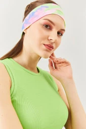Batik Gökkuşağı Kadın Pamuklu Penye, Kaymaz, Terletmez, Ultra Hafif, Spor Saç Bandı Bandana Trendy Renkler - 7