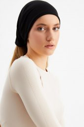 Siyah Kadın 4 fonksiyonlu Koruyucu, Pamuklu, Esnek, Terletmez, Bandana, Boyunluk, Buff, Maske - 8