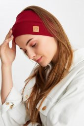 Bordo Kadın Pamuklu Termal, Kaymaz, Terletmez, Ultra Hafif, Spor Saç Bandı Bandana Buff - 5