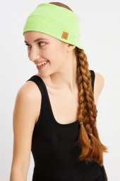 Fıstık Yeşil Kadın Pamuklu Kaşkorse, Kaymaz, Terletmez, Ultra Hafif, Spor Saç Bandı Bandana Buff - 5