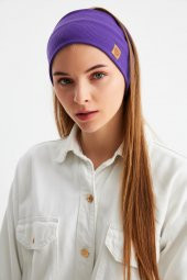 Mor Kadın Pamuklu Kaşkorse, Kaymaz, Terletmez, Ultra Hafif, Spor Saç Bandı Bandana Buff - 1