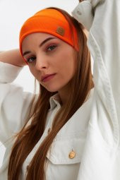 Turuncu Kadın Pamuklu Kaşkorse, Kaymaz, Terletmez, Ultra Hafif, Spor Saç Bandı Bandana Buff - 4