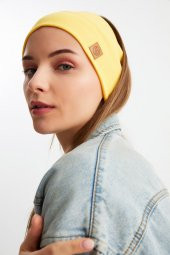 Sarı Kadın Pamuklu Kaşkorse, Kaymaz, Terletmez, Ultra Hafif, Spor Saç Bandı Bandana Buff - 4
