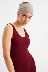 Bej Kadın Pamuklu Kaşkorse, Kaymaz, Terletmez, Ultra Hafif, Spor Saç Bandı Bandana Buff thumbnail 3