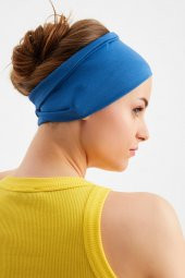 Parlament  Kadın ÇİFT TARAFLI kullanım alternatifli, Pamuklu Penye, Kaymaz, Hafif, Spor Saç Bandı Bandana thumbnail 9