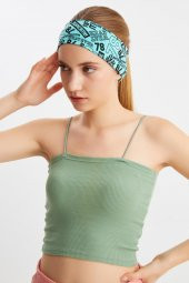 Turquaz Kadın Pamuklu Penye, Kaymaz, Terletmez, Ultra Hafif, Spor Saç Bandı Bandana thumbnail 2