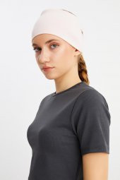Pudra  Kadın ÇİFT TARAFLI kullanım alternatifli, Pamuklu Penye, Kaymaz, Hafif, Spor Saç Bandı Bandana - 5