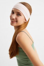 Pudra Kadın Pamuklu Penye, Kaymaz, Terletmez, Ultra Hafif, Spor Saç Bandı Bandana - 1