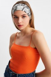 Beyaz Kadın Pamuklu Penye, Kaymaz, Terletmez, Ultra Hafif, Spor Saç Bandı Bandana thumbnail 4