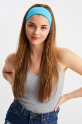 Aqua Kadın Pamuklu Penye, Kaymaz, Terletmez, Ultra Hafif, Spor Saç Bandı Bandana - 1