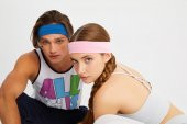 Pembe-Mavi  2'li Pamuklu Penye, Kaymaz, Terletmez, Ultra Hafif, Spor Saç Bandı Bandana - 3