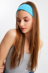 Aqua Kadın Pamuklu Penye, Kaymaz, Terletmez, Ultra Hafif, Spor Saç Bandı Bandana - 4