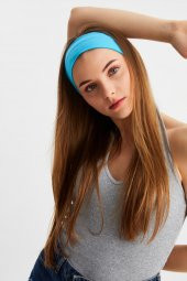 Aqua Kadın Pamuklu Penye, Kaymaz, Terletmez, Ultra Hafif, Spor Saç Bandı Bandana - 5