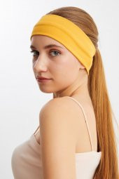 Hardal Kadın Pamuklu Penye, Kaymaz, Terletmez, Ultra Hafif, Spor Saç Bandı Bandana - 7