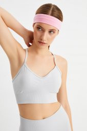 Pembe Kadın Pamuklu Penye, Kaymaz, Terletmez, Ultra Hafif, Spor Saç Bandı Bandana - 7