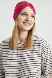 Gözalıcı Fuşya, butik tasarım Kadın Bandana Saç Bandı, ekstra yumuşak,  Esnek, doğal, pamuklu Penye - 1