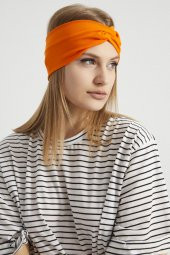 Stil turuncu, butik tasarım Kadın Bandana Saç Bandı, ekstra yumuşak, Esnek, doğal, pamuklu Penye - 1