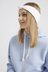 Handmade  Ekru new dizayn  butik Kadın Bandana Saç Bandı, ekstra yumuşak yerli kumaş, şık rahat göz alıcı thumbnail 6