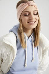 Handmade  Pudra new dizayn  butik Kadın Bandana Saç Bandı, ekstra yumuşak yerli kumaş, şık rahat göz alıcı thumbnail 3