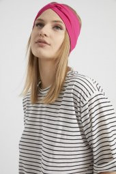 Gözalıcı Fuşya, butik tasarım Kadın Bandana Saç Bandı, ekstra yumuşak,  Esnek, doğal, pamuklu Penye - 6