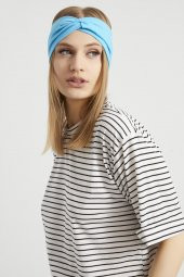 Okyanus mavi, butik tasarım Kadın Bandana Saç Bandı, ekstra yumuşak,  Esnek, doğal, pamuklu Penye thumbnail 5