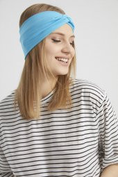 Okyanus mavi, butik tasarım Kadın Bandana Saç Bandı, ekstra yumuşak,  Esnek, doğal, pamuklu Penye thumbnail 7